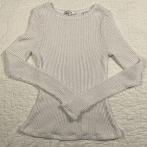 Vince Knit White Long Sleeve Top size Small